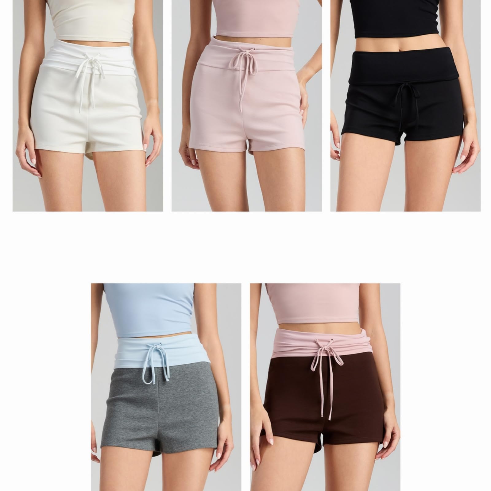 Pantaloncini Donna Sportivi Bordi A Contrasto E Ampia Coulisse in Vita, Stile Rilassato Ideale per La Palestra, I Viaggi E L'Uso Quotidiano