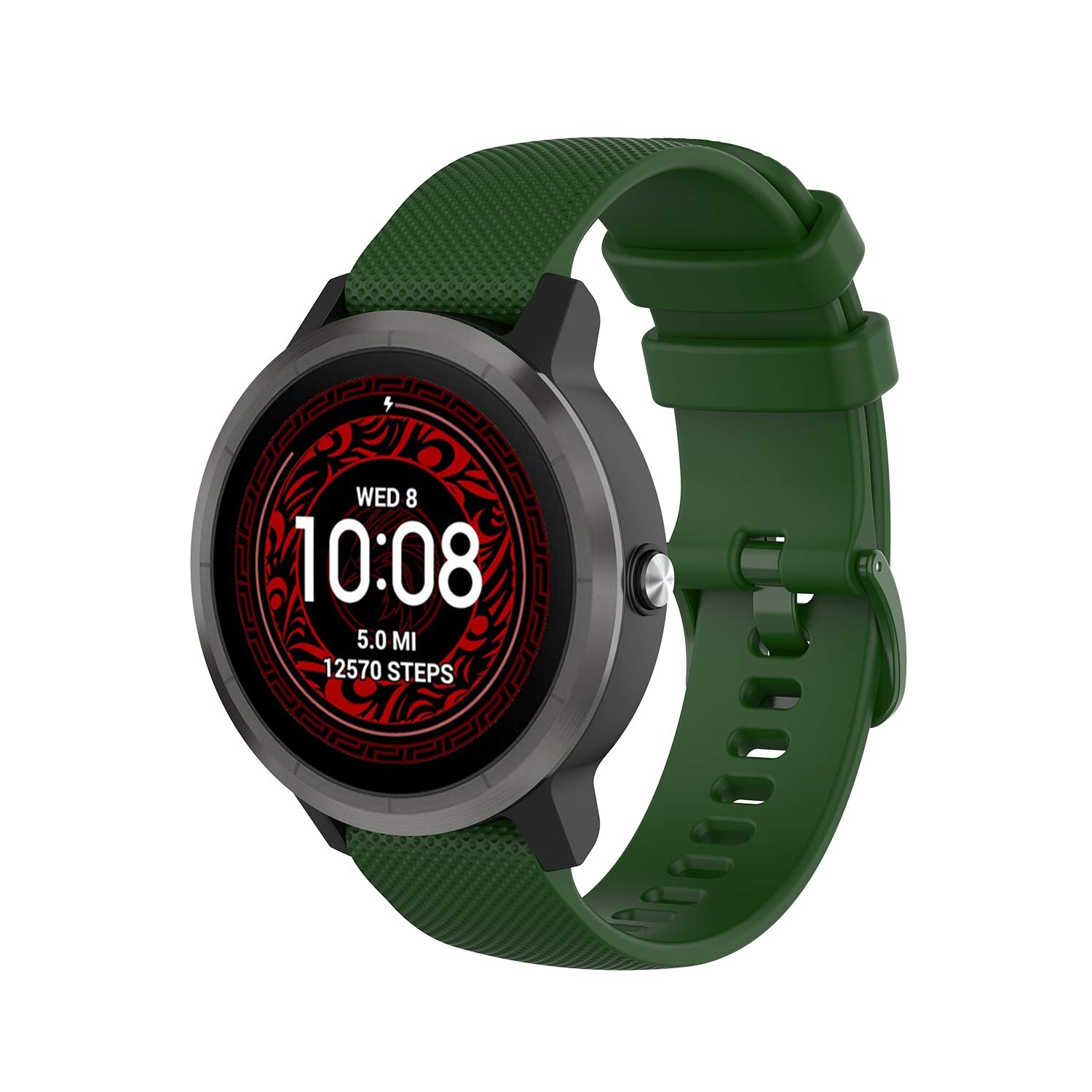 Wownadu 20mm Quick Release Watch Strap Compatible for Garmin Vivoactive 5/3, Venu, Venu 2 Plus/Sq/Sq 2, Strap Women Men Wristband for Vivomove 3/Trend/Sport/Style Green — image 1