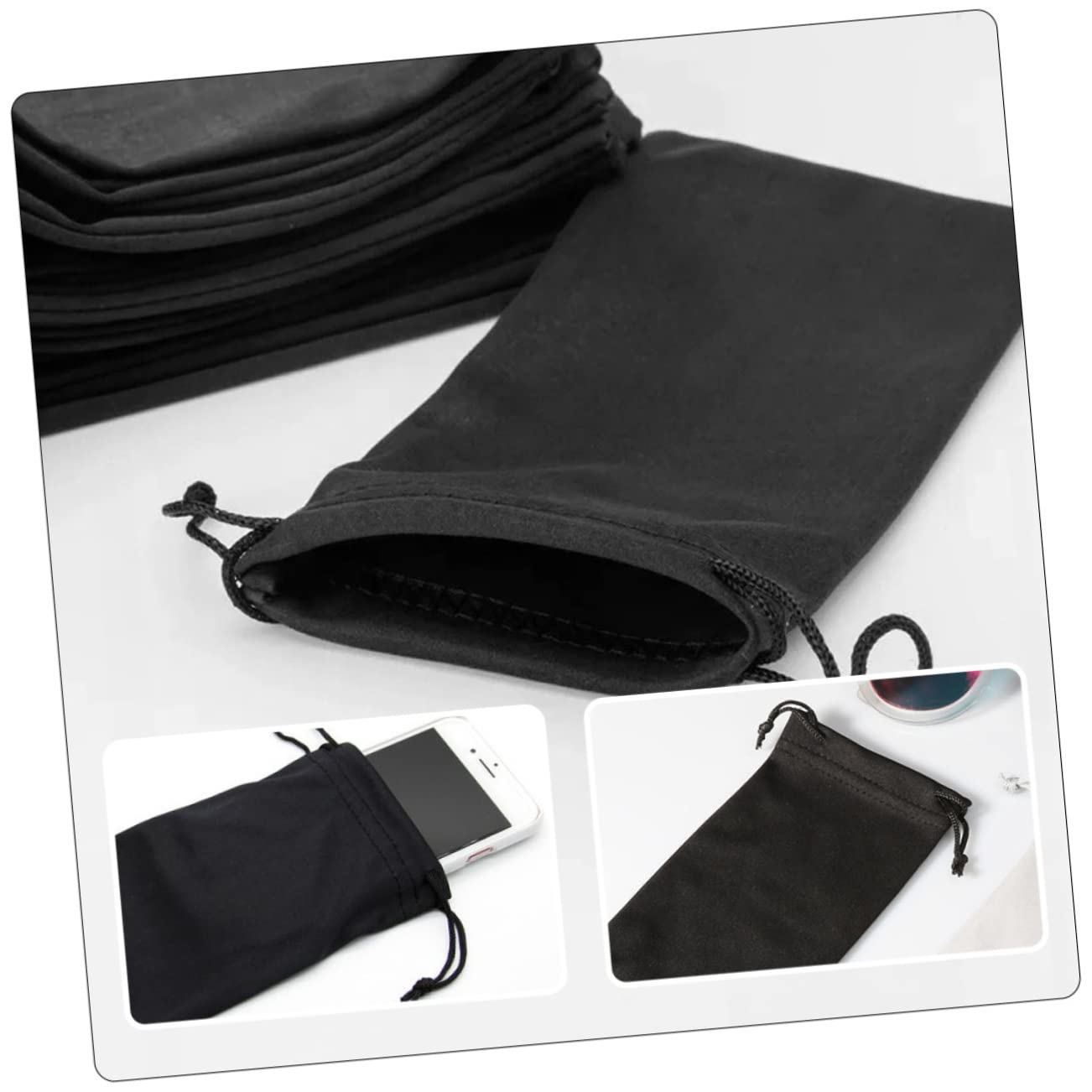 ibasenice Aufbewahrungstasche Für Brillen Skibrille Schutzbrille Weiche Sonnenbrillentasche Taschen Brillentragetasche Aufbewahrungstasche Für Flugbrillen Flanell Schwarz