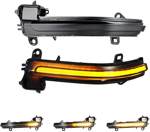 Miniatura 4 de Lente ahumada izquierda y derecha, intermitente secuencial dinámico LED con marcador lateral, espejo retrovisor, luz de señal de giro compatible con