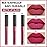 evpct 3Pcs Mauve red Berry pink Rose red Matte Liquid Lipstick Sets for Women 24-hour Matte+Lipstick Lipstick Lip Stain Gloss Long Lasting 24 Smudge Waterproof