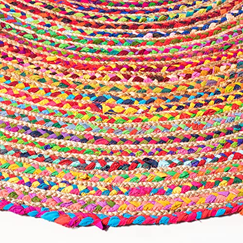 Safavieh Cape Cod Collection Area Rug - 3' X 5' Oval, Red & Multi, Handmade Boho Braided Jute & Cotton, Ideal For High Traffic Areas In Living Room, Bedroom (Cap202A) #TOP2