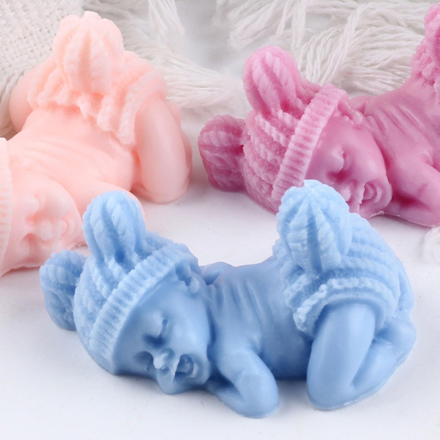 Molde De Silicona 3D Para Dormir, Moldes De Jabón Para Baby Shower Para Hacer Velas, Chocolate, Pastel, Fondant, Decoración De Bricolaje
