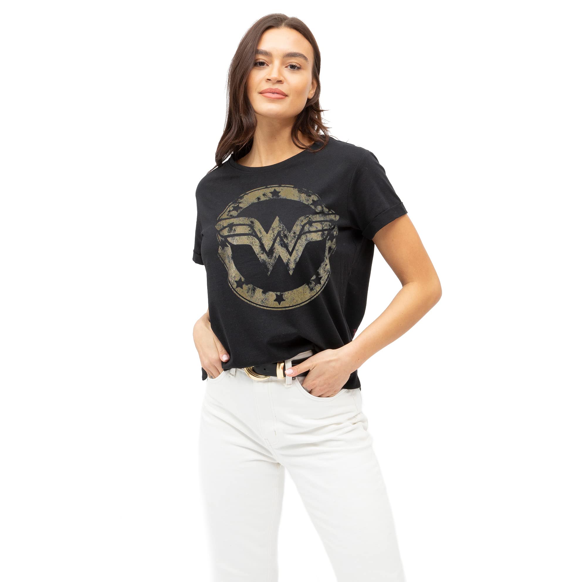 DC ComicsWomen's WONDER WOMAN METALLIC LOGO T - Shirt