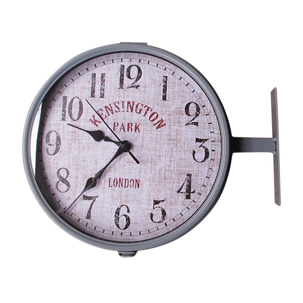 Yxx max -Wall Clock Double Side Clock Wall Clock Battery Operated European Vintage Retro Style Living Room Bedroom Kitchen Decoration Household Clocks