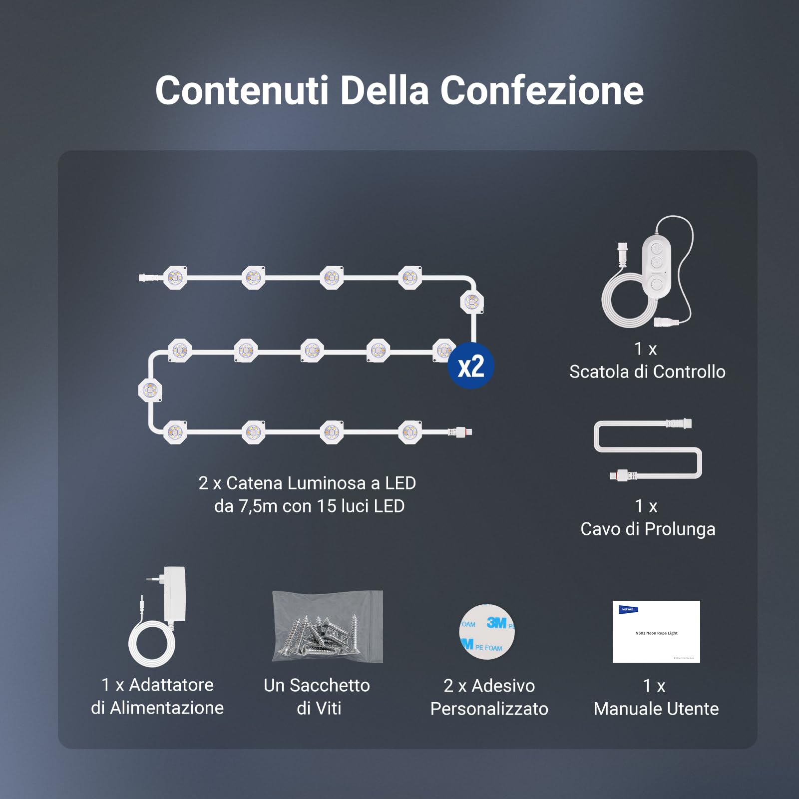 NEEWER Luci Esterne Permanenti 15m per Decorazione Casa, Catene Luminose per Esterni Grondaie Natale Smart AI RGBCW, 30 Luce LED Controllo App 53 Scene IP67 Impermeabile, Compatibile con Alexa, NR02
