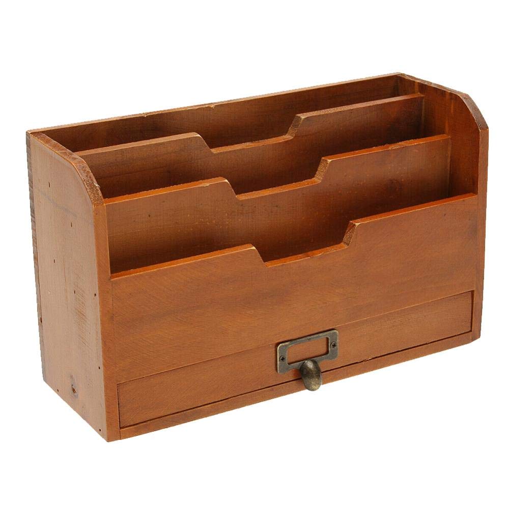 Uchwyt na dokumenty Materiały biurowe, papier na dokumenty do domu Drewniany stojak na listy w stylu vintage Karta dokumentów Poczta do przechowywania na ścianie
