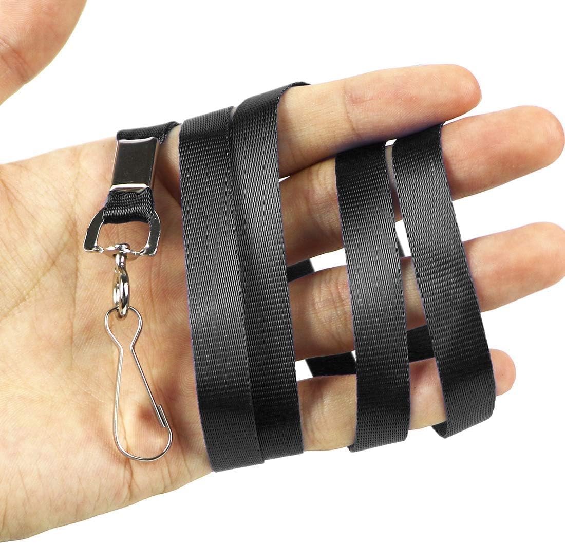 Plain Polyester Nylon Lanyards with Swivel Hook Clip, Flat ID Badge Holder Neck Strap for Office & Events