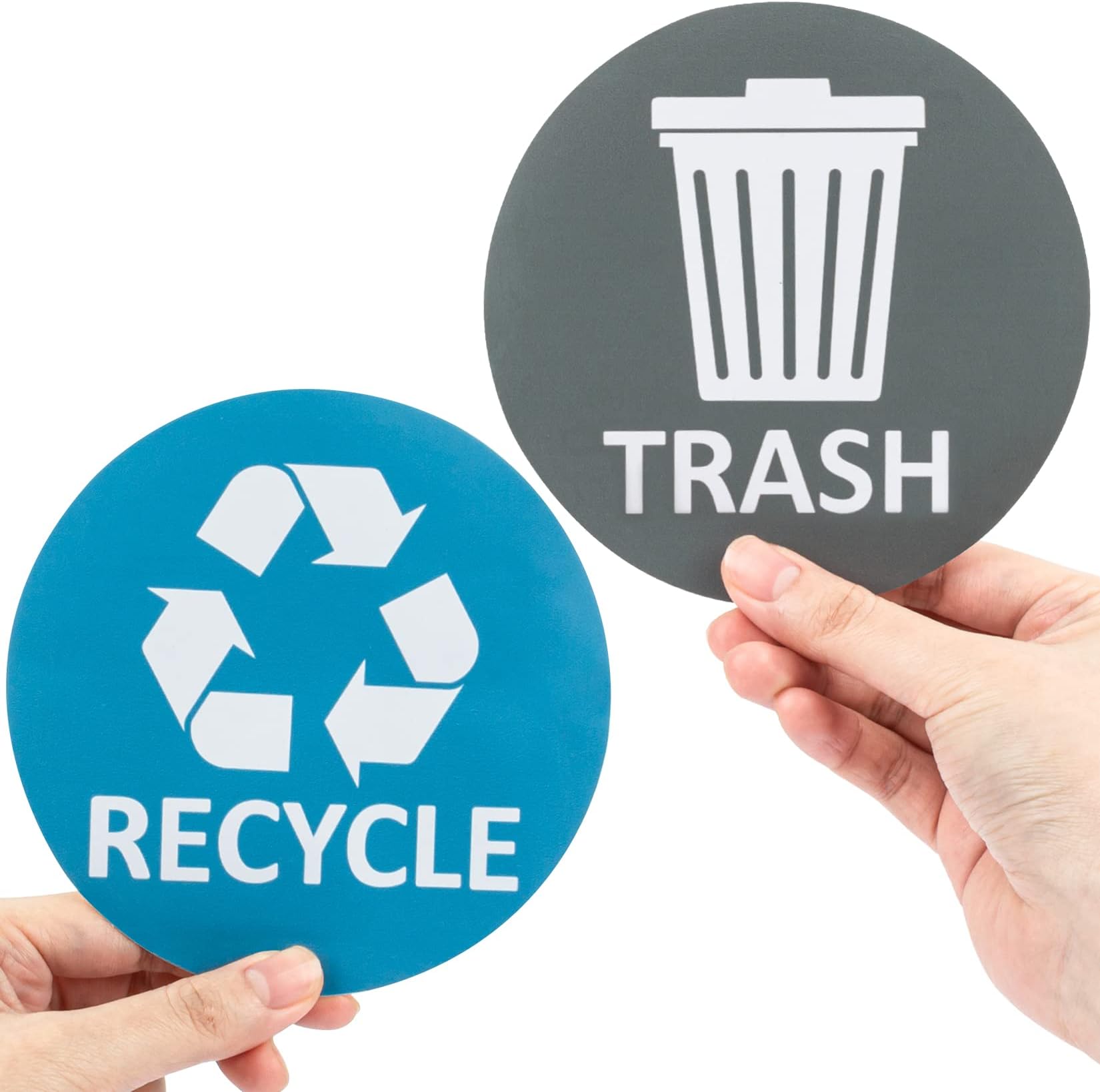 6 Pack Recycle Sticker for Trash Can - Sukh Large Sign Garbage Recycling Sticker Reuse Recycle Vinyl Perfect for Kitchen Necessity Home Essentials,Home, Work,Commercial Event,Apartment,Hotel