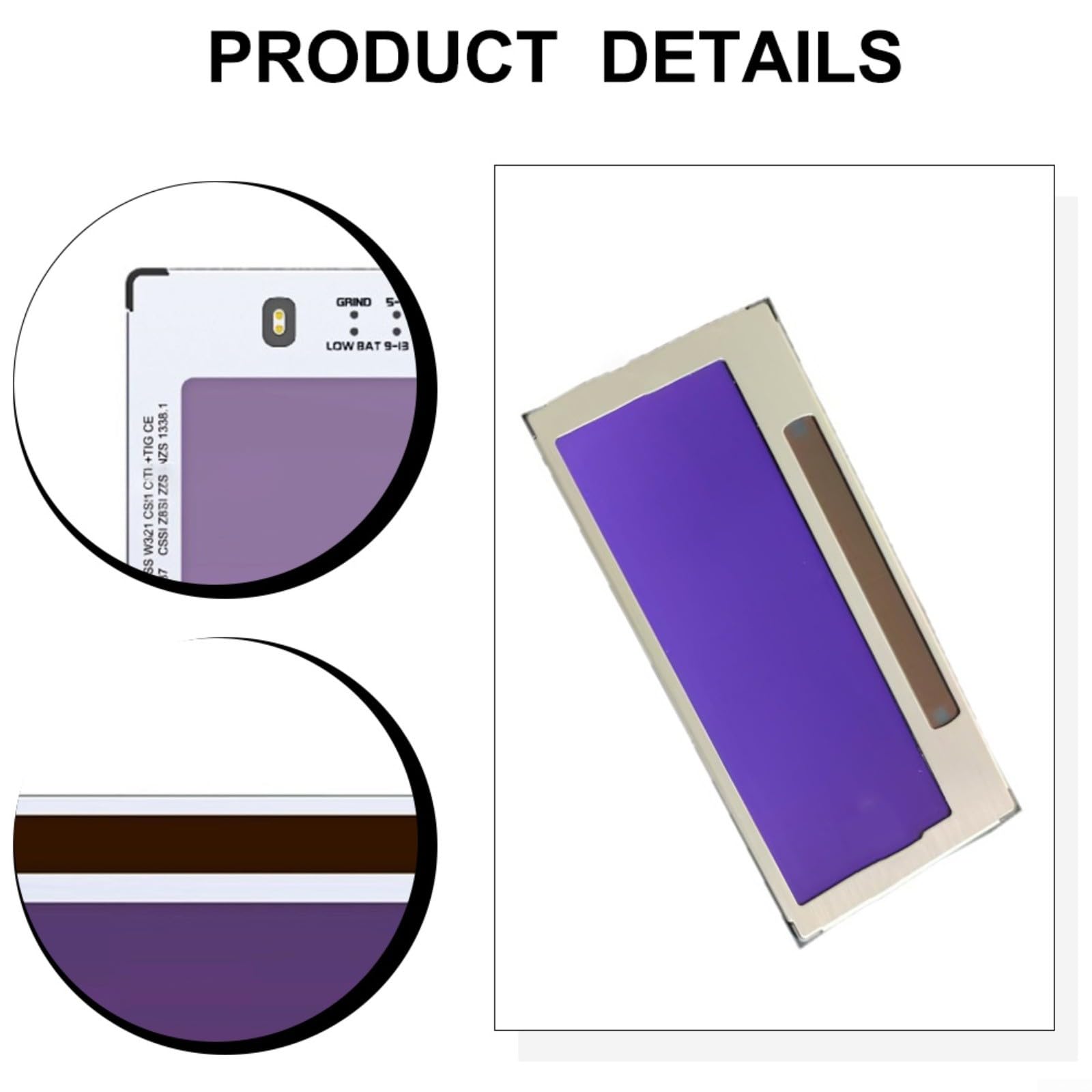Color verdadero para lente de soldadura de oscurecimiento automático, sombra 5-13 ajustable, 004 ms para función de molienda de respuesta rápida, soldadores de lente de repuesto solar