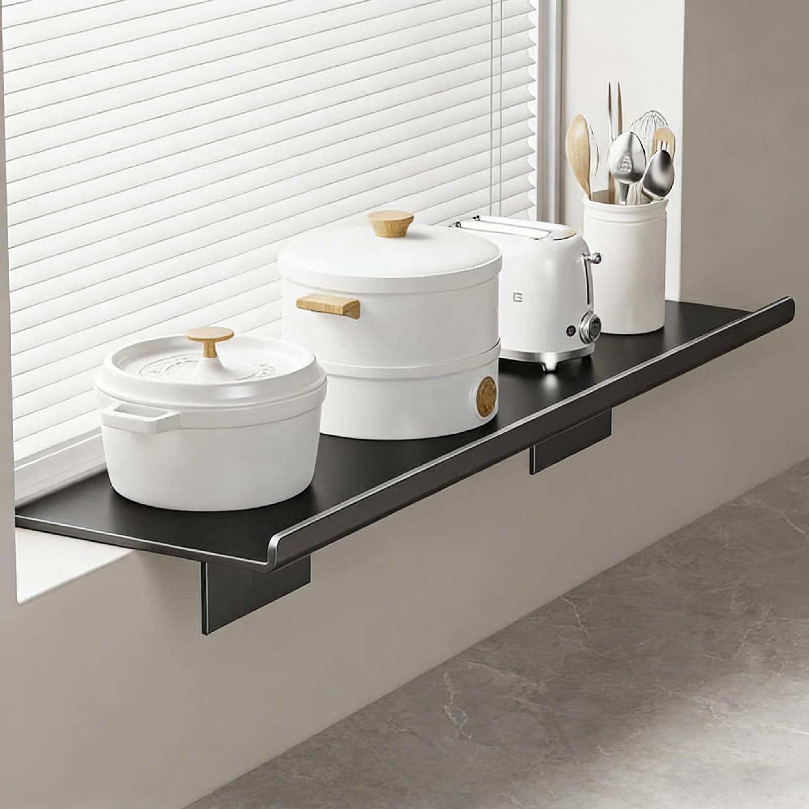 Scumlovy Window Sill Extension Board,Windowsill Extender Plate,Window For Plants,No-Drill Ledge Shelf,Lightweight,Waterproof,for Kitchen,Office,Bathroom