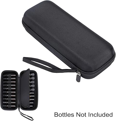 Miniatura 2 de Hipiwe Estuche de transporte de aceites esenciales EVA para 20 botellas, 0.2 fl oz 0.3 fl oz estándar y botellas rodantes, portátil, carcasa dura,