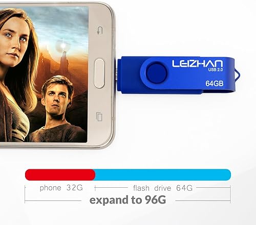 Miniatura 5 de Leizhan 32GB OTG USB Flash Drive 64gb128gb Pendrive de metal para teléfono inteligente Android Micro USB Pen Drive USB 2.0para Samsung, Huawei,