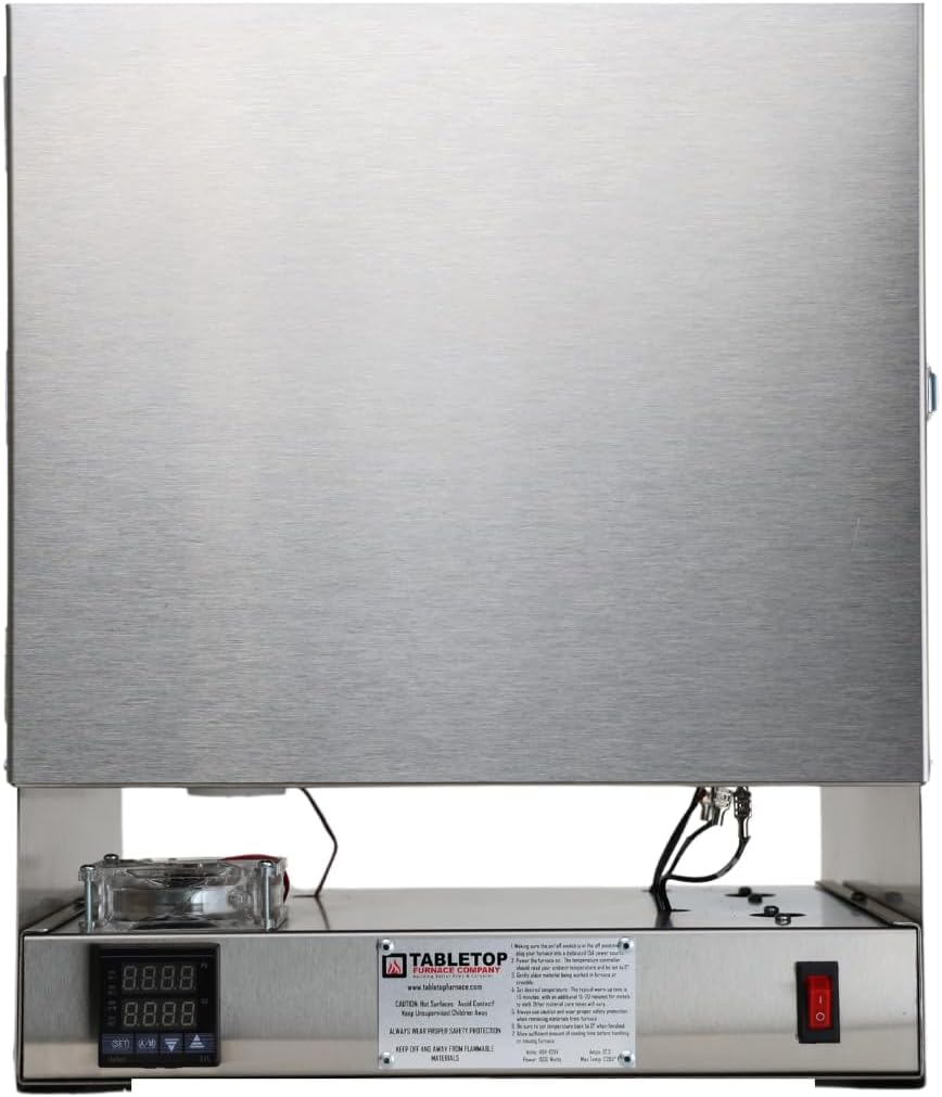 TableTop USA XL Hi-Temp 2000 Degree Electric Burnout Furnace Oven Kiln Vent Hole PROGRAMMABLE Controller Jewelry Making Dental Casting Wax 3D Resin PLA Burnout Made in the U.S.A. 10" W X 10" D X 8" T