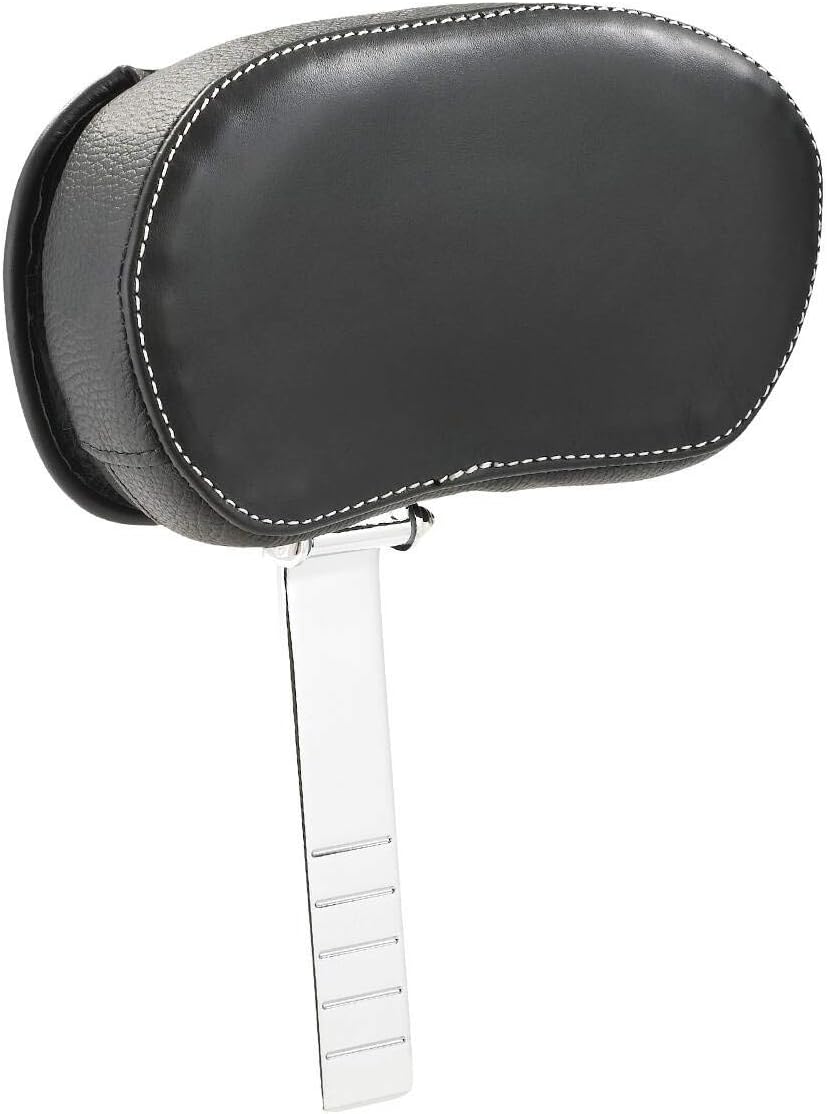 Indian Motorcycle Rider Backrest Pad for Chief, Chieftain, Pursuit, Challenger, Roadmaster, Springfield Models and More, Genuine Leather, Black Without Studs, Adjustable, for Comfort - 2879542-01