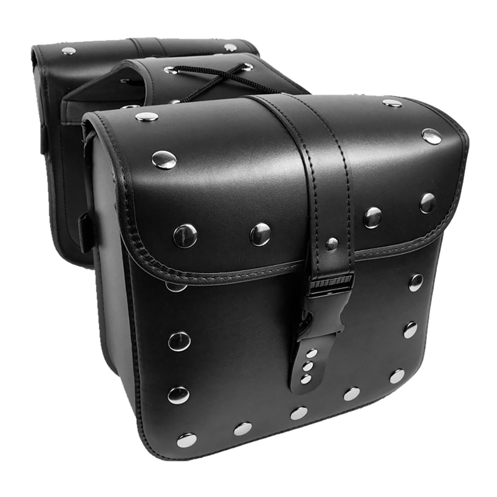 Lot De 2 Sacoches Latérales Universelles pour Moto, À Outils en Cuir PU pour Sportster XL883 XL1200