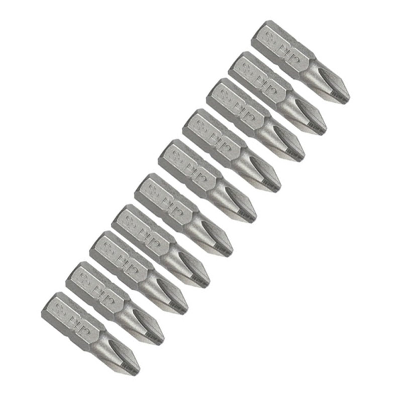 1 Inch PH0 PH1 PH2 PH3 Phillips Screwdriver Bit Set S2 Steel 1/4 6.35mm Hex Shank Electric Bits for Power Tools Easy to Carry(10PCS PH2 Set)