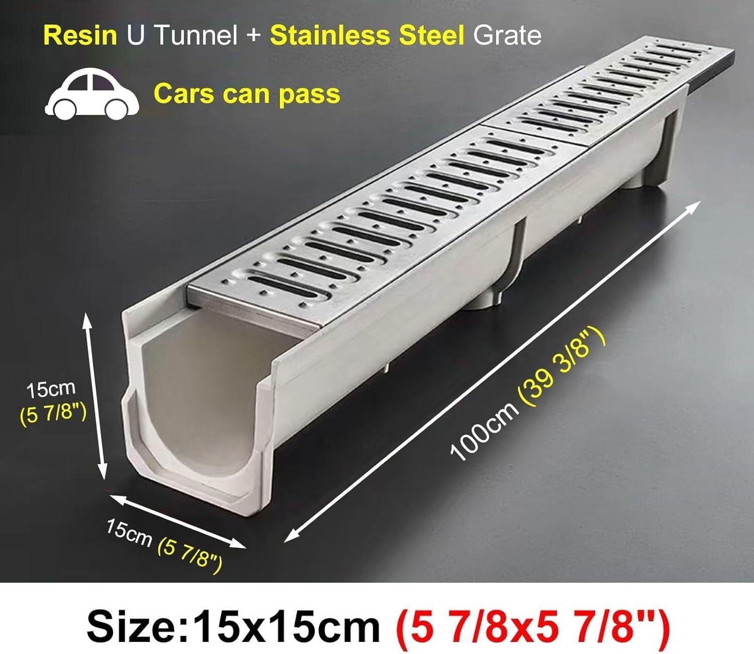6 X Drainage Channel Polydrain Heelguard (Formally Fernco Heelguard) 1m