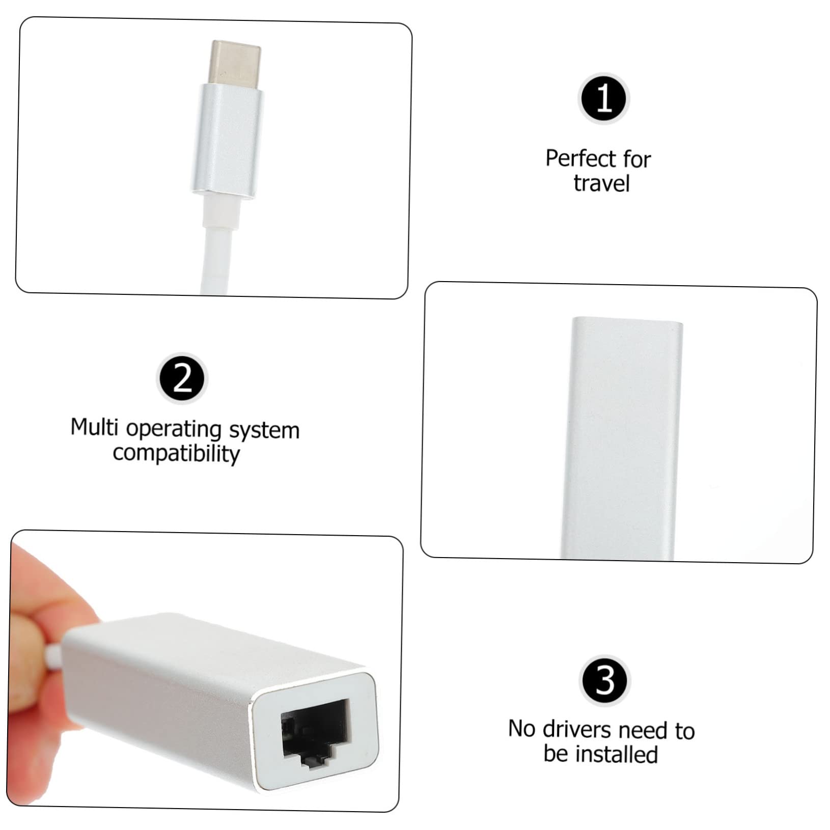 Mipcase Type C to Wired Network Card for Laptop Tablet Compact Design for Stable Connection Accessory