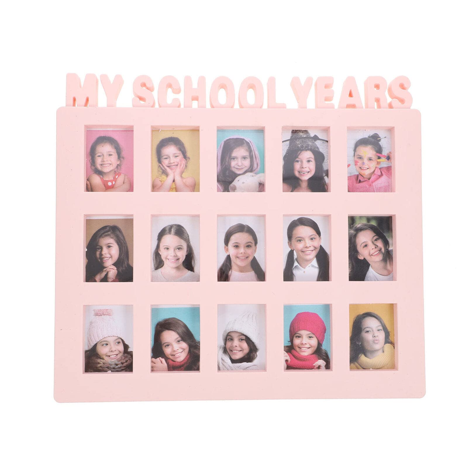 NUOBESTY School Years Picture Frame School Days Photo Frame Kids Growth Trajectory Photo Frame School Photo Collection Photo Frames Display Frame Pink