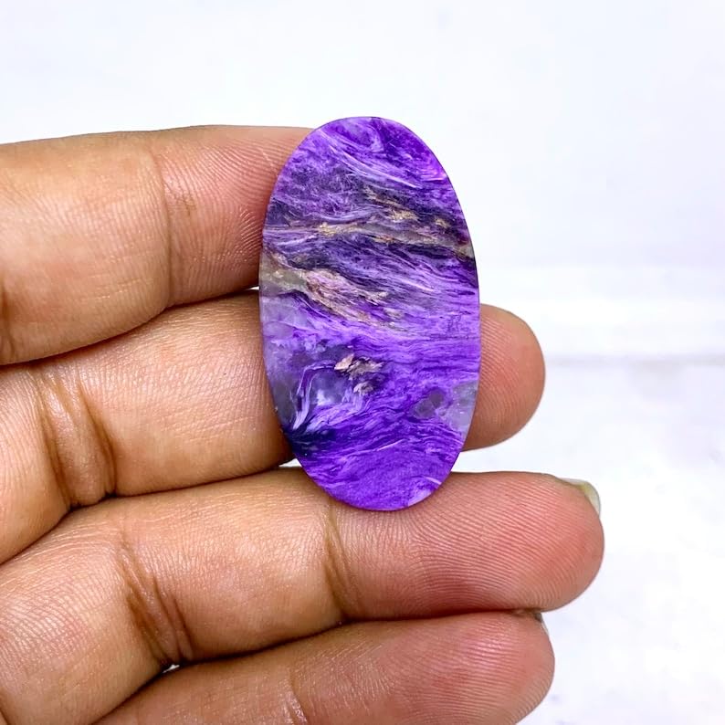 Charoite naturelle cabochon de qualité supérieure pour collier d'exception - 5