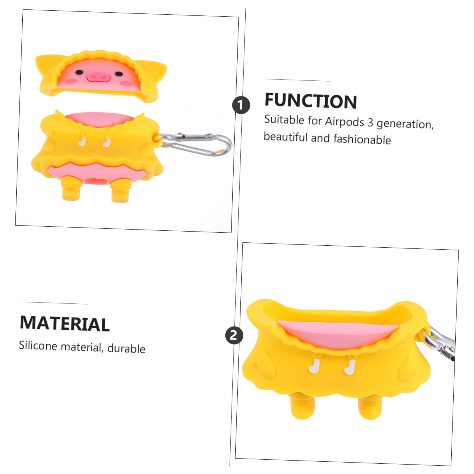 HOMSFOU 3juegos Funda Protectora De Silicona para Auriculares Inalámbricos Compatible Diseño Encantador Resistente y Duradera para
