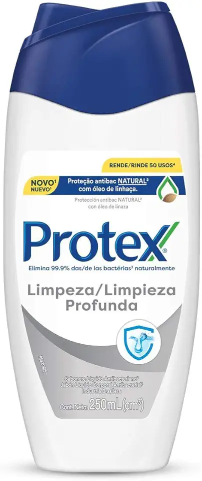 Protex Sabonete Líquido Antibacteriano para Corpo Limpeza Profunda Original 250ml