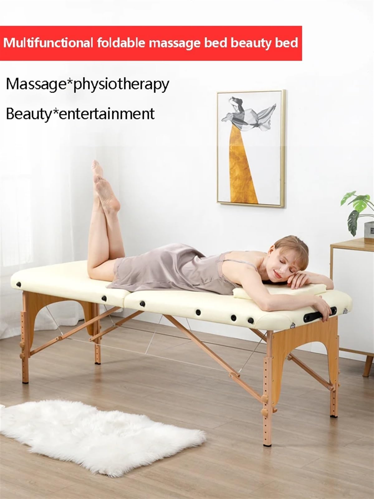 Lettino Massaggio Portatile Lettino da Massaggio Pieghevole Portatile Portatile for Uso Domestico Moxibustione Terapia riabilitativa Letto for Tatuaggi e Bellezza(60cm)