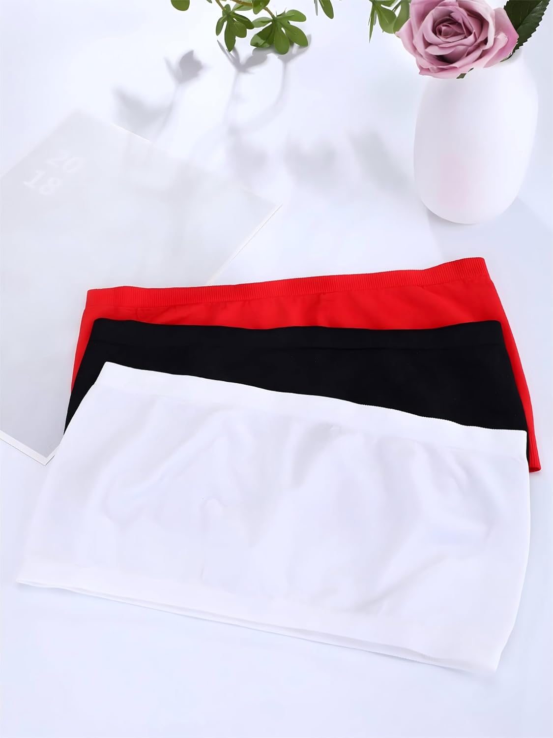 HESTYA Women's Strapless Bralette Bra Seamless Bandeau Soft Stretchy Non-Padded Bandeau Tube Top Sport Bra, 3 Pieces - Image 6