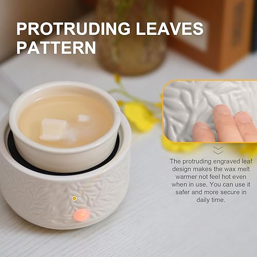 Miniatura 5 de ElusiaKa Calentador de cera derretida con temporizador  Calentador eléctrico de cera de velas 3 en 1  Calentadores de fragancia de quemador de cera
