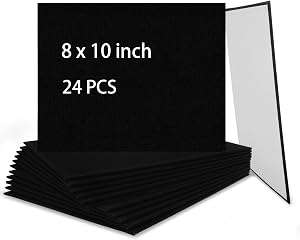 24PCS Black Canvas Board 8x10 inch Art Canvas Boards Blank Painting Canvas Bulk 100% Cotton Canvas Panels Paint Canvases for Painting Blank Canvas Boards for Oil & Acrylic Painting