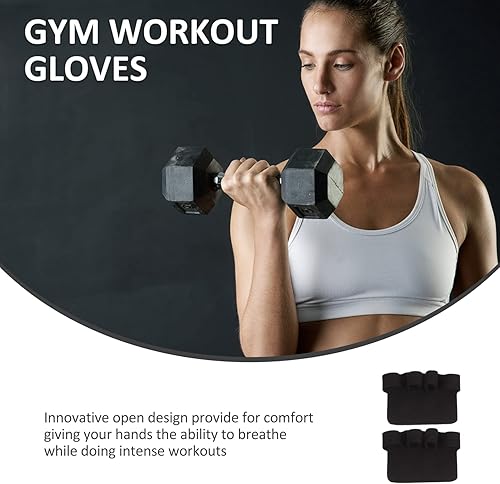 Miniatura 4 de BESPORTBLE 1 par de almohadillas de agarre para levantamiento de pesas, guantes de entrenamiento antideslizantes para gimnasio, guantes de fitness