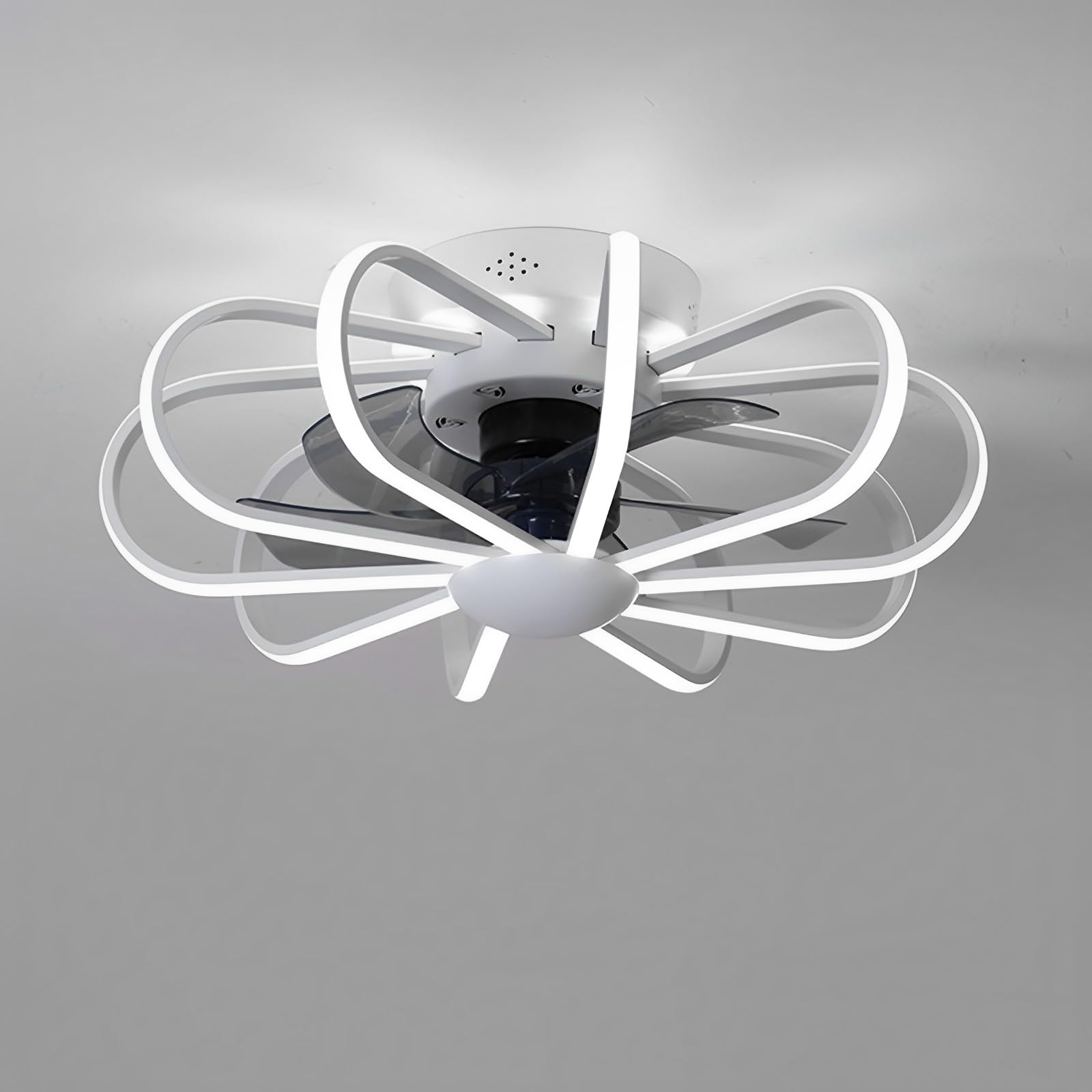 KXEcoLife 23in Ceiling Fans with Light Indoor Remote 3 Speeds Fan 112W LED Lighting Creative Mute for Bedroom Dining Room Living