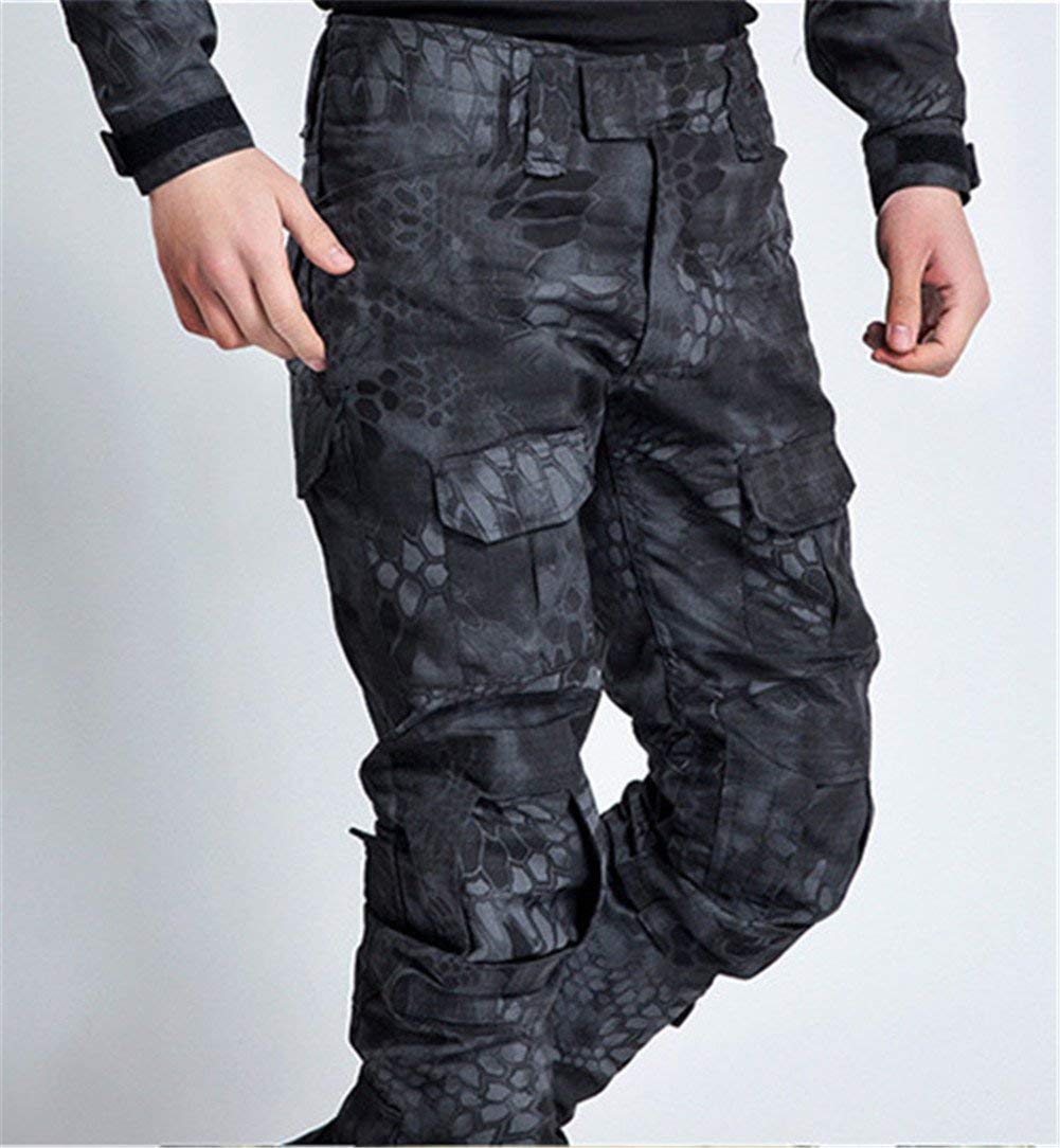Męskie spodnie wojskowe z kieszeniami, moda męska, spodnie rekreacyjne, spodnie wojskowe, spodnie dresowe, spodnie do wędrówek, spodnie do biegania, Black Boa, 38