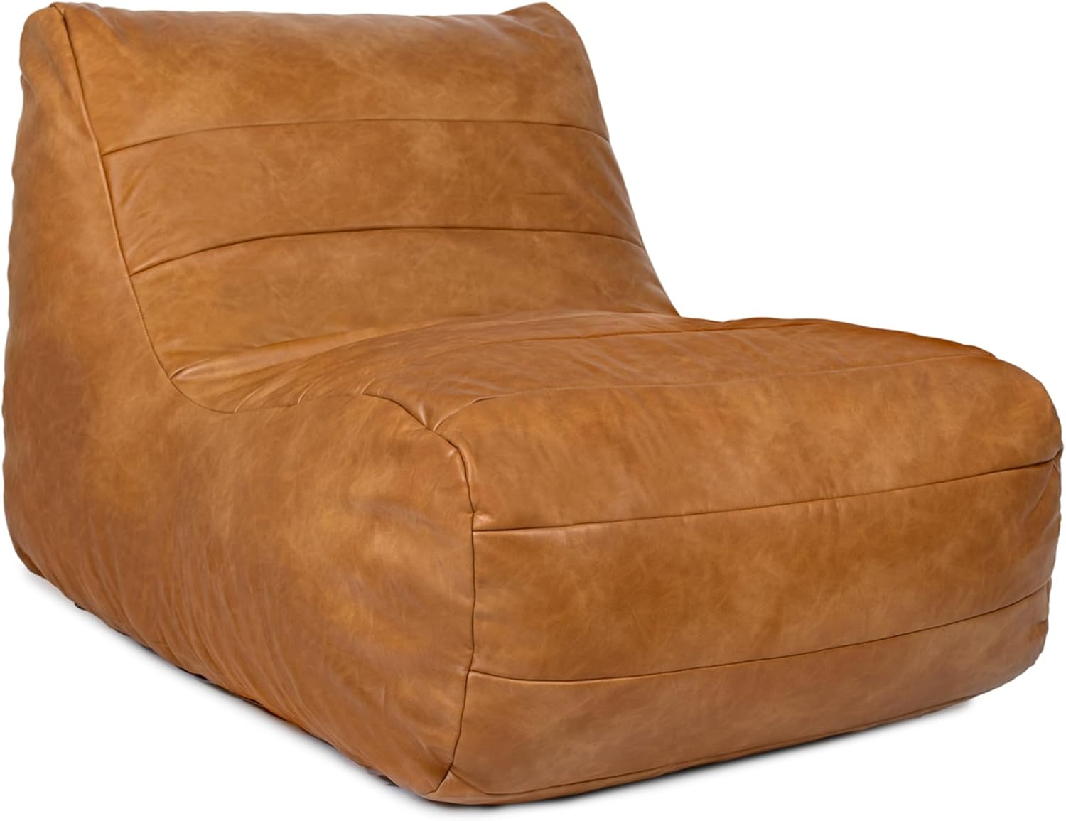 Big Joe Modora Bean Bag Lounger, Living Room and Gaming Seat, Copper Harbor Vegan Leather, Chair Only