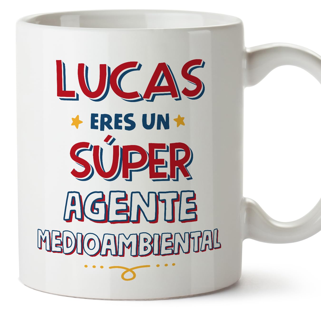 MUGFFINS Personalised Mug for Environmental Agent Man - in Spanish - Eres Súper - Funny Custom Gift for Colleagues - Ceramic 11oz Mug