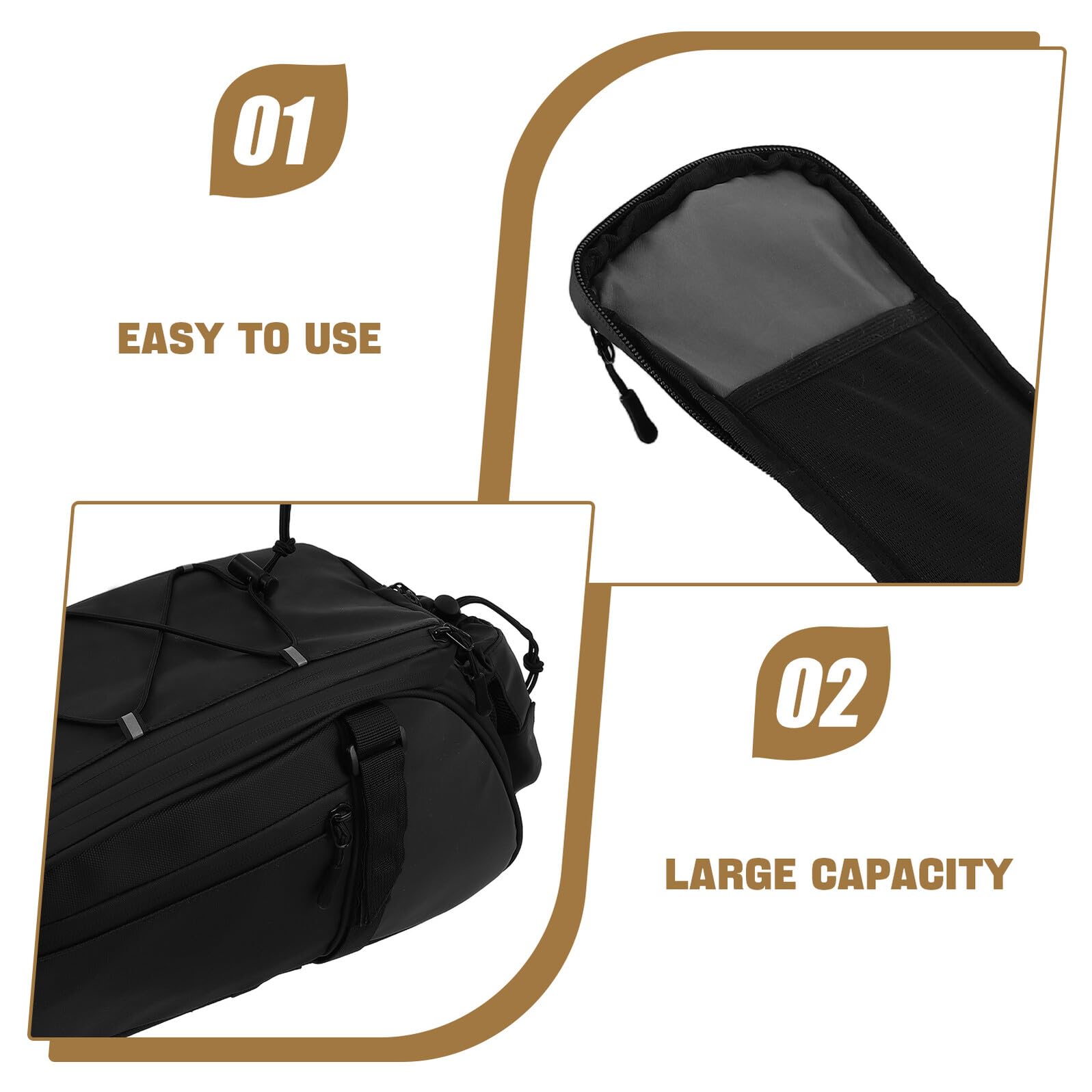Borsa Posteriore per Bici da Portapacchi Borsa Laterale per Mountain Bike Ampio Scomparto e Fissaggio Stabile per Ciclismo Viaggi e Pendolarismo