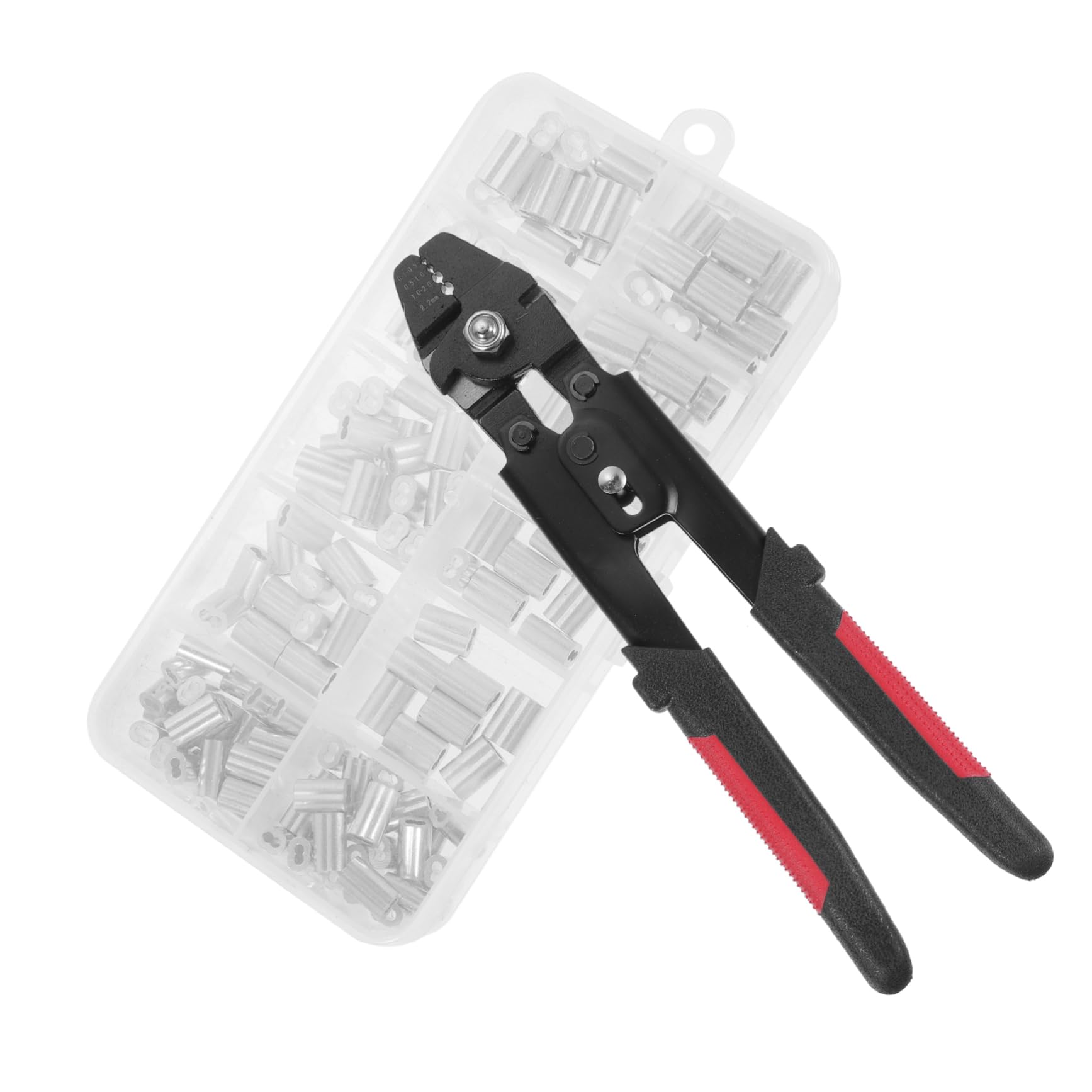 Cabilock Pince à Sertir Câble Inox Portable Avec Sécurité Poignée Antidérapante Et Outil De Compression Pour Câble Acier Et Gaine Kit De Sertissage Multifonction Pour Bricoleurs Et Pêcheurs