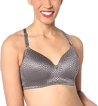 Breezies Diamond Shimmer Wirefree T-Shirt Bra US, 40C, Graphite
