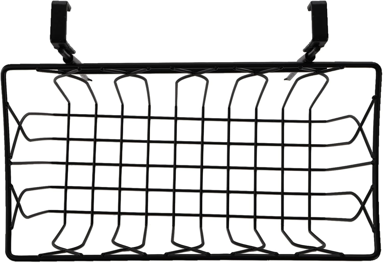 TOPZEA 2 Pack Grid Storage Baskets with Hooks, Metal Hanging Wire Basket Kitchen Over the Cabinet Door Organizer Caddy for Cutting Board, Kitchen Wrap, Foil, Cleaning Supplies, Bakeware, Towel - Image 3
