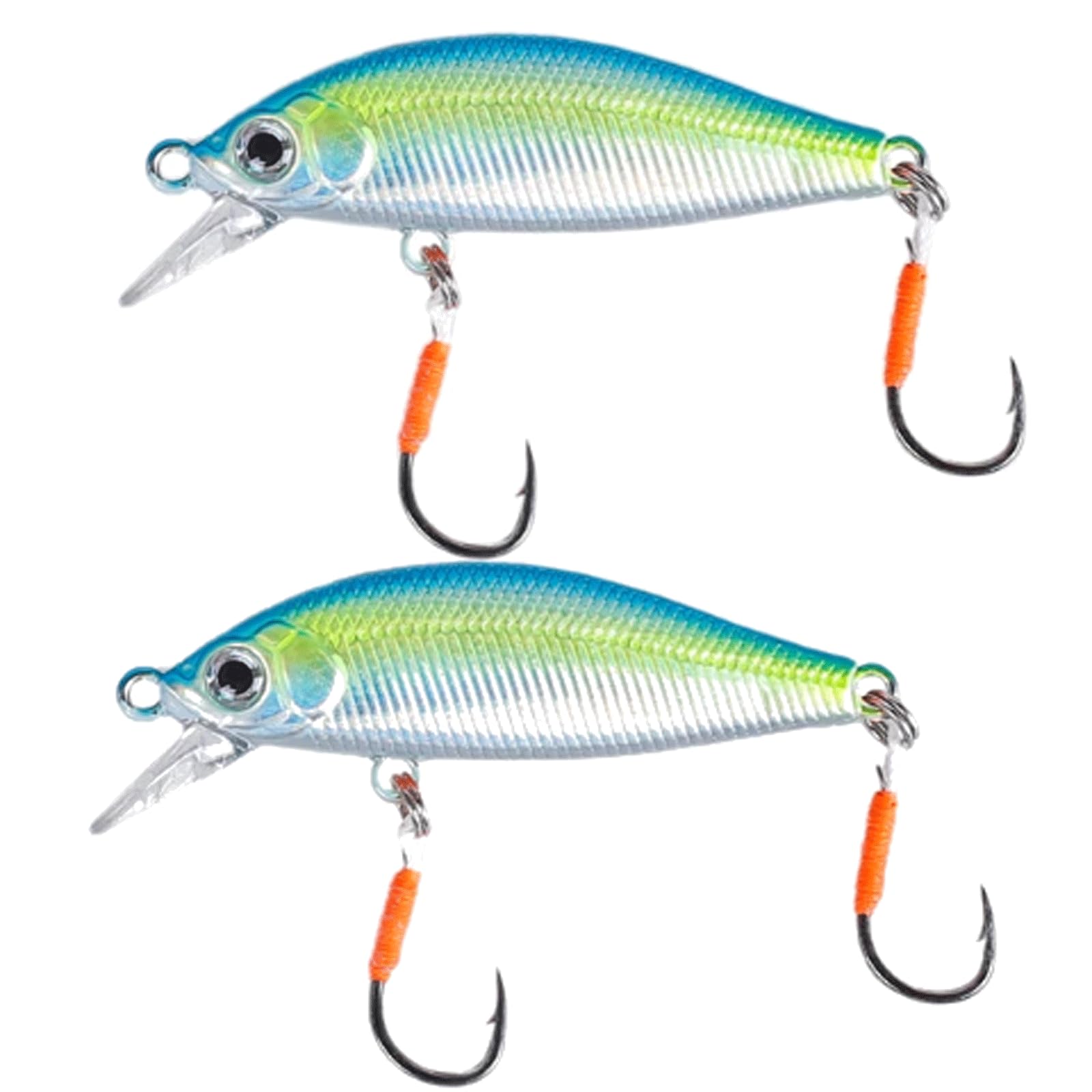 IvyLoutish Fishing Lure Bait 2 Pcs Artificial Bait 50mm 3.2g Sinking Minnow Bait Stream Trout Fishing Bait for Perch Pike Trout Fishing Tackle