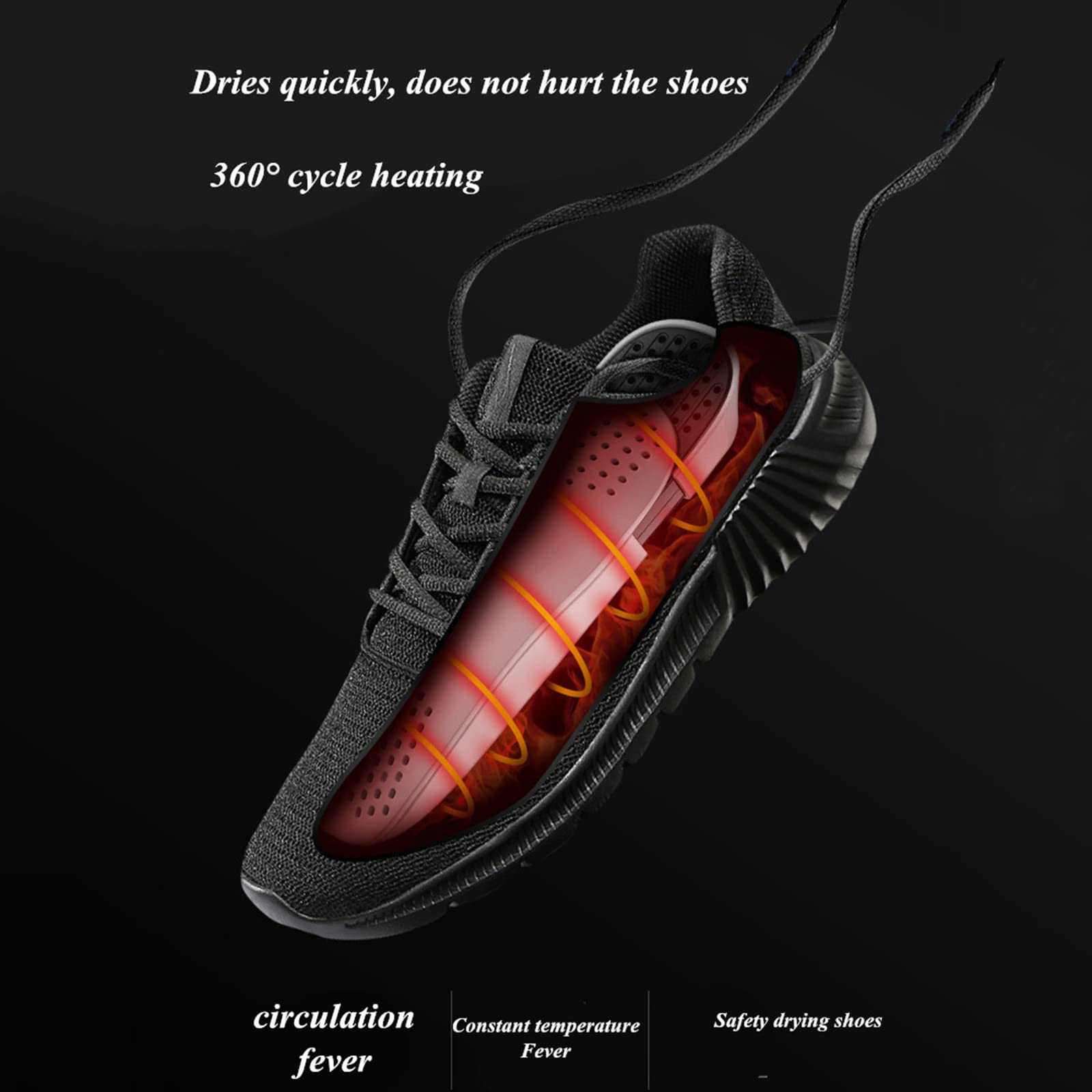 Sèche-Chaussures électrique Chauffe-Pieds Mini Compact pour Pantoufles Bottes Chaussettes Gants Sacs, rétractable