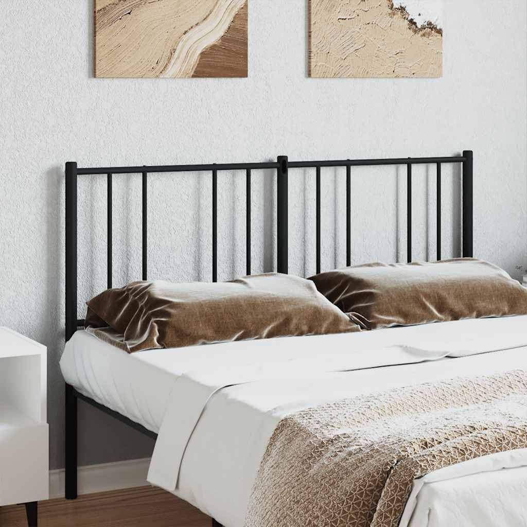 Testata di ricambio in metallo nero, 140 cm, in acciaio verniciato a polvere, per telaio del letto, robusta headboard per camera da letto, bed headboard solo con gambe stabili, cabecera de