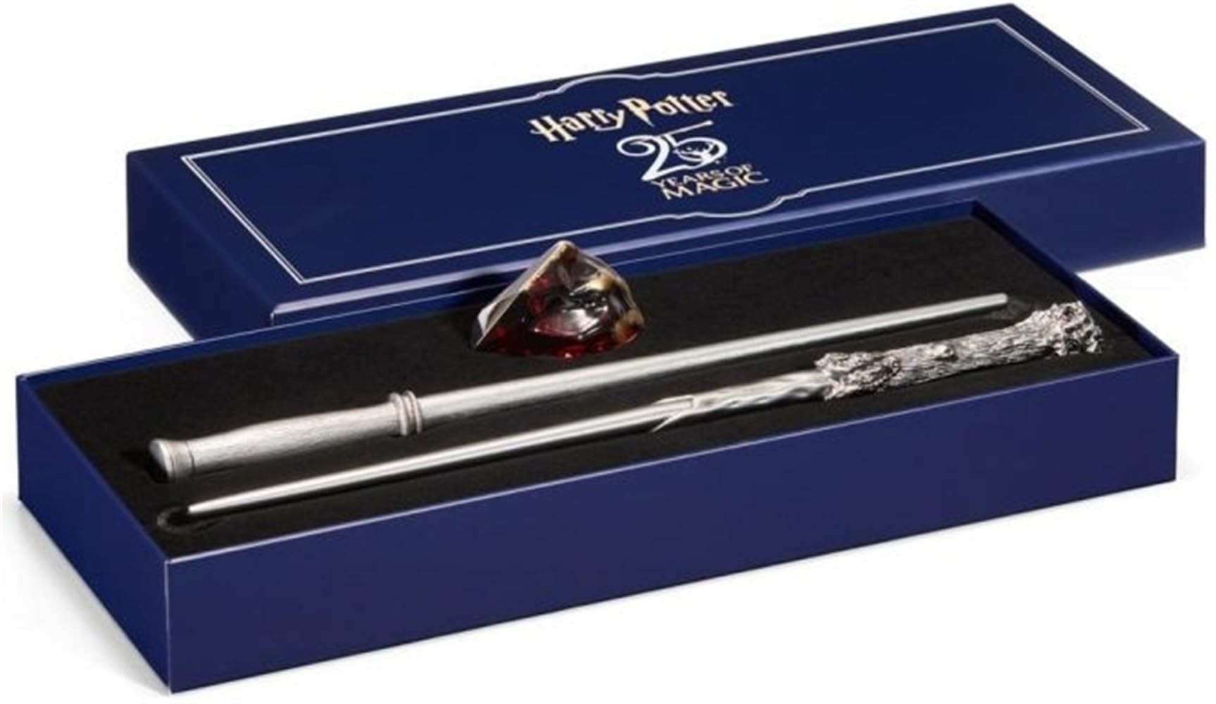 The Noble Collection Harry Potter NN8025 Baguette magique 25ème anniversaire avec pierre philosophique