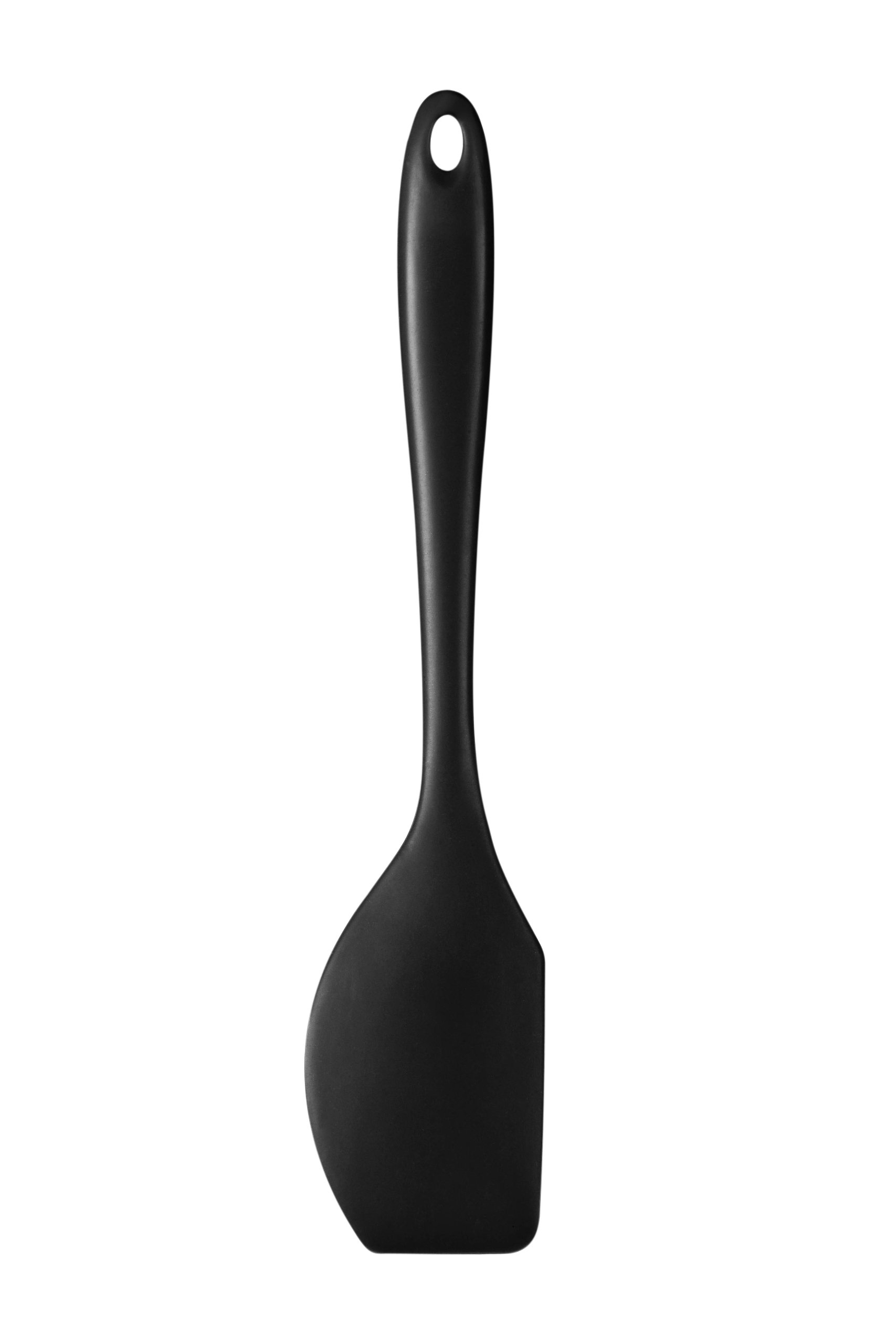 Premier Housewares Silicone Spatula With Hole,Stain Proof Turner For Flipping Pancakes,Flat Edge Spatula For Stirring Black