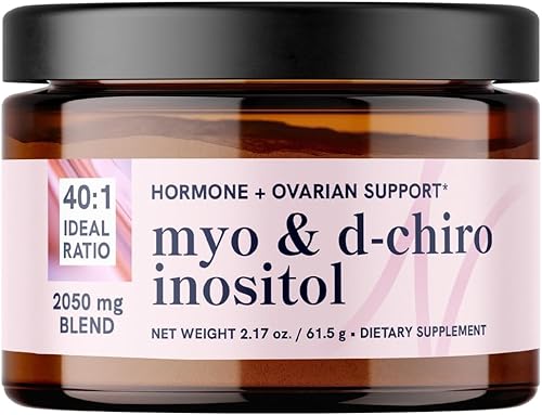 Myo-inositol y D-Chiro Inositol en polvo Equilibrio hormonal para mujeres Proporción ideal 401 Myo inositol 2000 mg, D Chiro 50mg Regula el