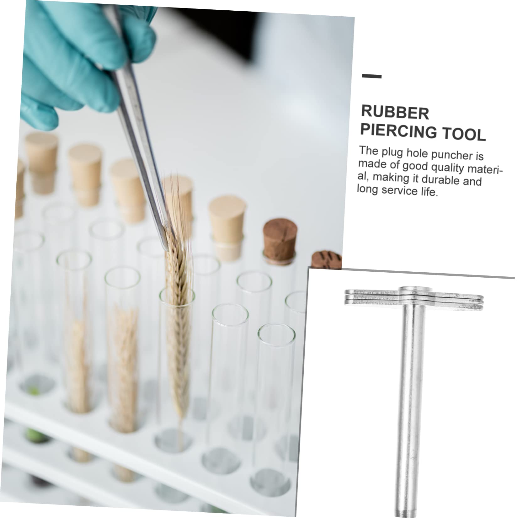 OUNONA 2sets Punch Stainless Punch Tool Laboratory Drilling Tool for Rubber Plug Holes Long Reach and Easy Operation 4pcs*2