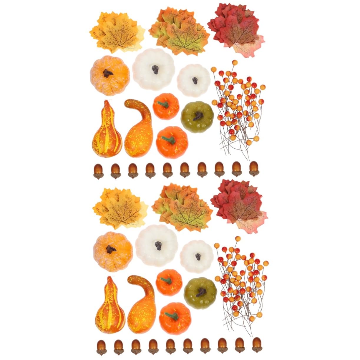 Abaodam 240stücke Kunstpumpkin Deko-Set Für Halloween Kürbis Und Ahornblatt- Requisiten Für Und Raumgestaltung Für Partys Und Herbstdekoration