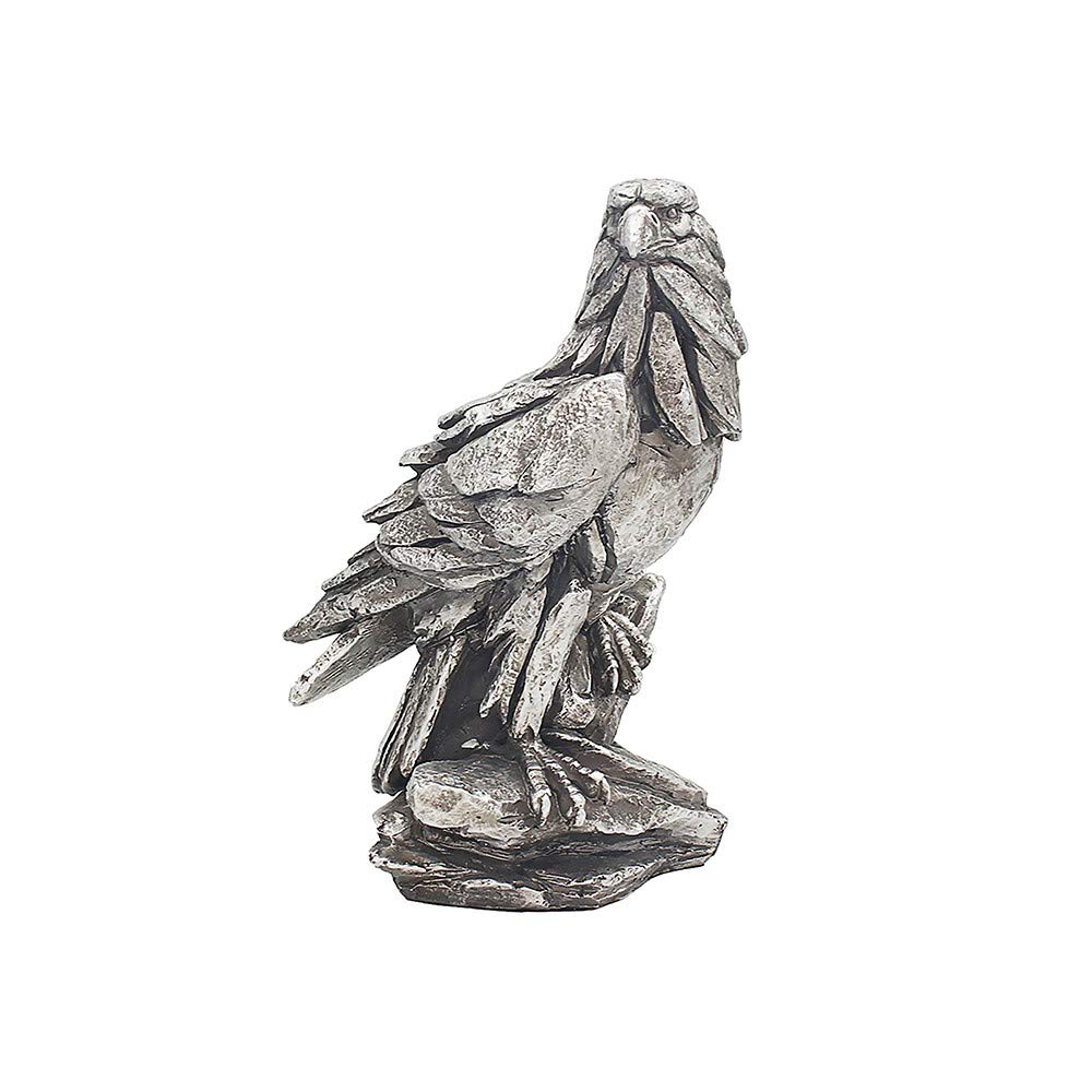 The Leonardo Collection Natural Stone Eagle Sculpture, Silver, Realistic, 18x12x26 cm, Tabletop, Home Decor