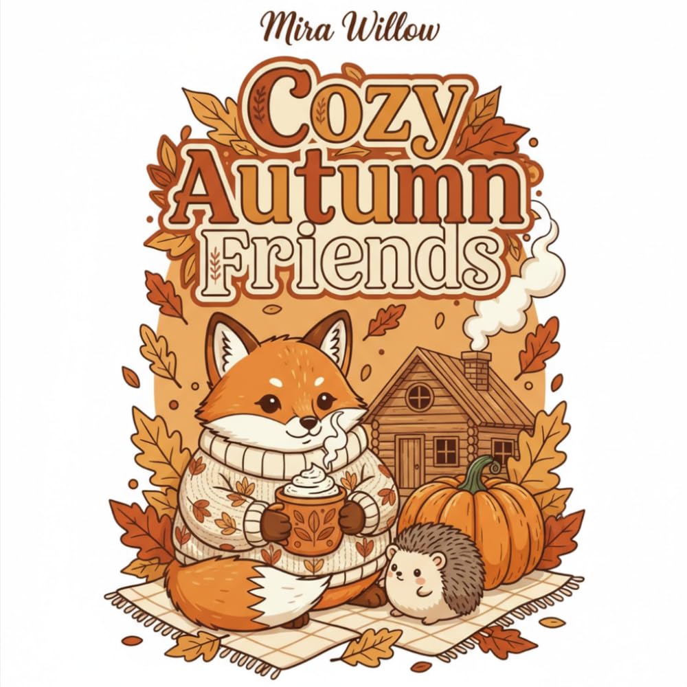 Cozy Autumn Friends: A Bold & Easy Fall Coloring Book for Adults and Teens - 40 Cute Animal Scenes Full of Pumpkins, Leaves & Sweater Weather for Relaxation